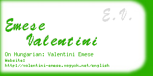 emese valentini business card